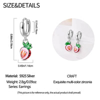 Fresh Spring Women's 925 Sterling Silver Tulip Rose Bee Fruit Original Design Earrings Fit Engagement Party Exquisite Jewelry