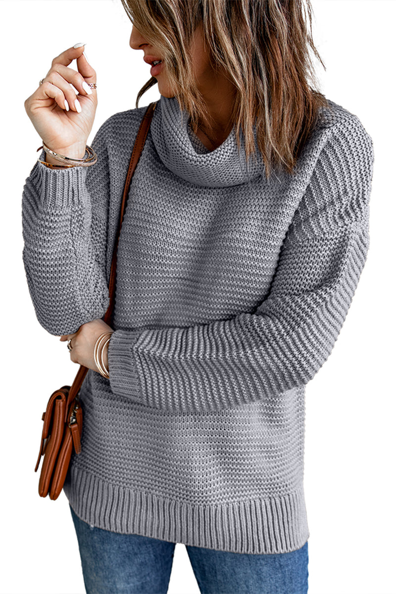 Sage Green Cozy Long Sleeves Turtleneck Sweater