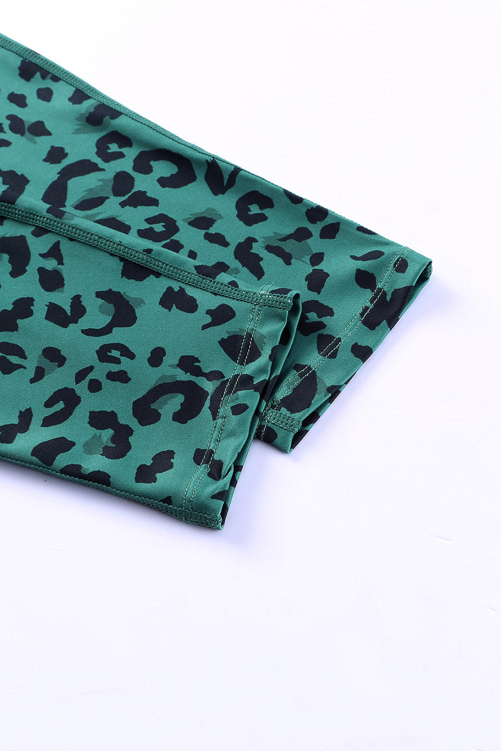 Green Classic Leopard Print Active Leggings