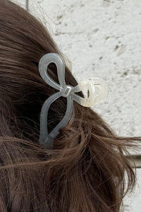 White Long Tail Bow Knot Shape Claw Clip