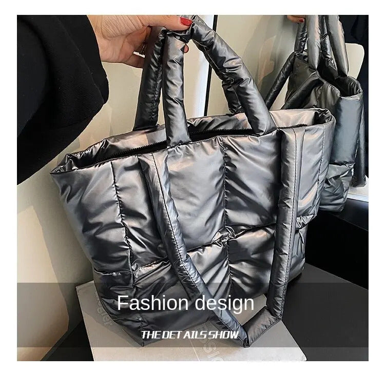 Handbag Female Large-capacity Bag Female New Tide Fashion Shoulder Bag Fall And Winter Cotton Bag Hundred Tote Bag