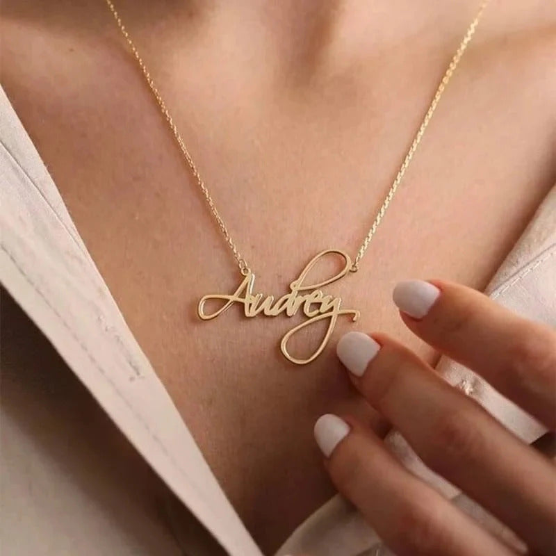 Customized Name Letter Necklace Personalized Stainless Steel Simple Pendant Clavicle Chain Women's Jewelry Valentine's Day Gift