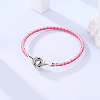 S925 Sterling Silver Valentine's Day Red Series Red Heart Charm Bow Ring Heart Necklace Fit Bracelet DIY for Women Jewelry Gift