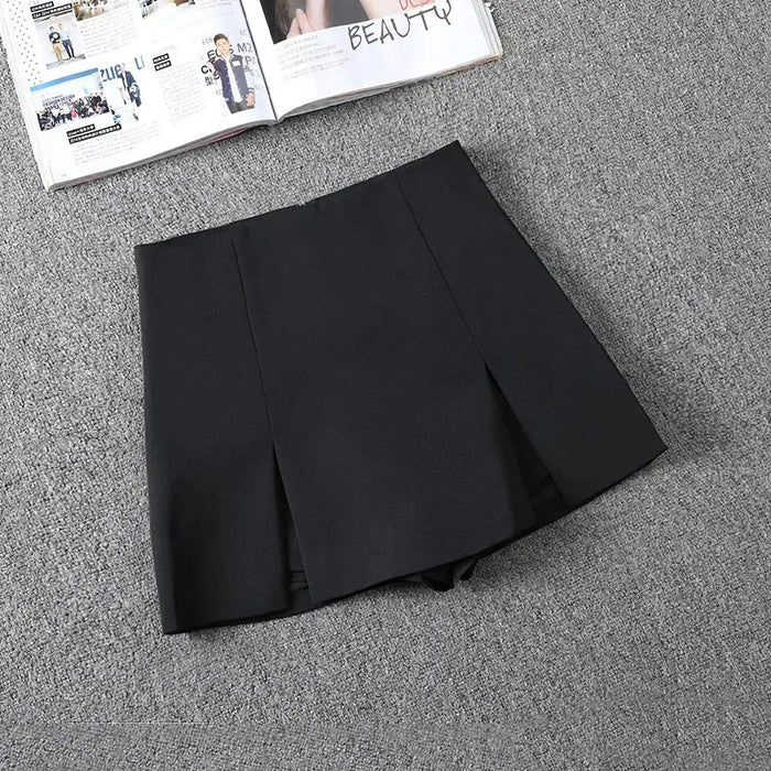 Sexy Split Mini Skirt Women Korean High Waist Streetwear Casual Black Short Skirts Fashion Office Lady All-Match A Line Skirts