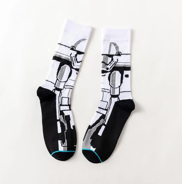 1 Pair Anime Men socks Master Yoda R2-D2 Cosplay Socks Wookiee Jedi Knight Novelty Men's Women's Socks Spring Autumn Winter