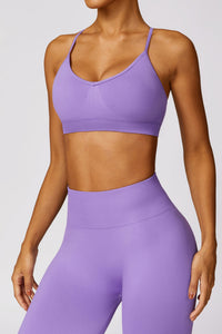 Wisteria Criss Cross Bra and High Waist Flare Pants Active Set