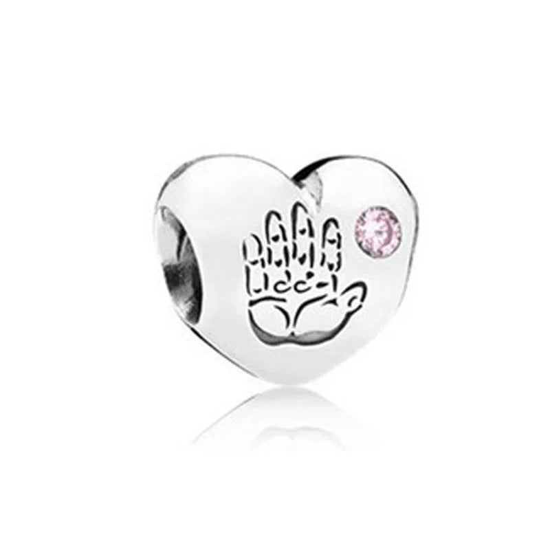 Europe 925 Silver Family Charm Fit Original Bracelet Jewelry Pendant Boy Girl Sparkling Mom Bead Sisters Pandora Dangle Plated