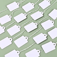 100pcs Price Label Tags String Tie Watch Jewelry Display Merchandise Price Label Paper Cards DIY Rectangular Blank Price Tag