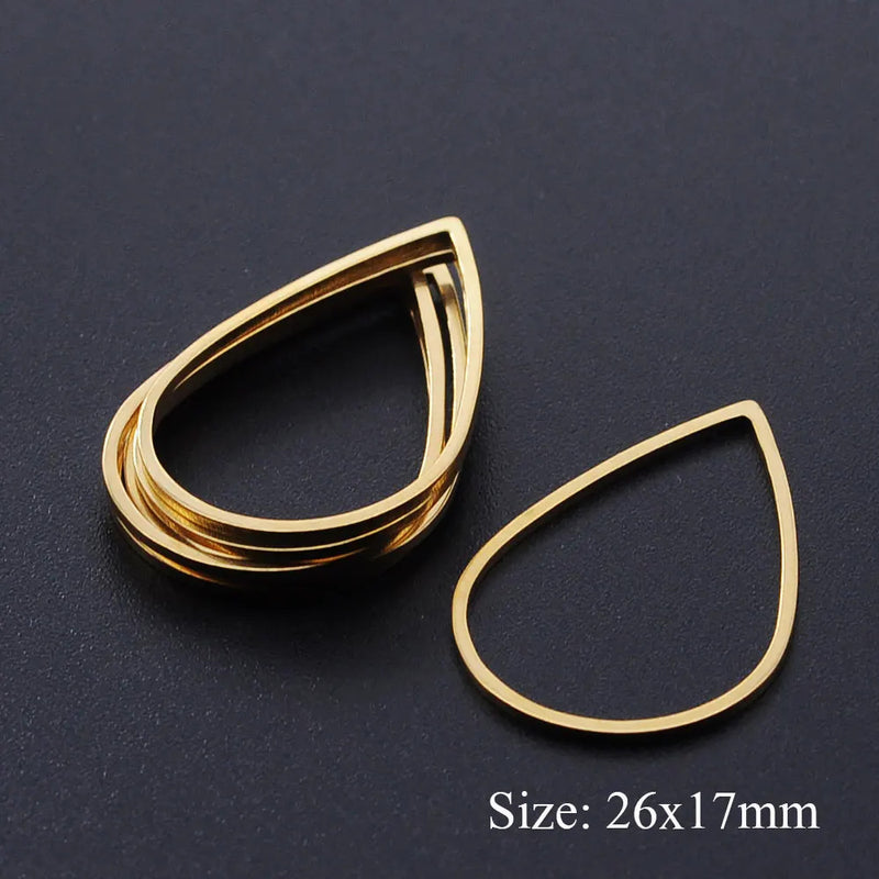 10pcs/lot 316 Stainless Steel   Hollow Geometric Square Circle Triangle Charms Wholesale Never Tarnish Jewelry Making Charms