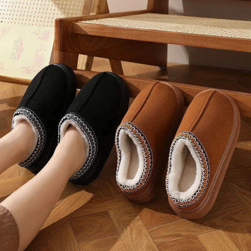 New Fashion Fluffy Platform Slippers for Women 2024 Winter Plush Warm Cotton Shoes Woman Comfort Non Slip Unisex Home Slippers