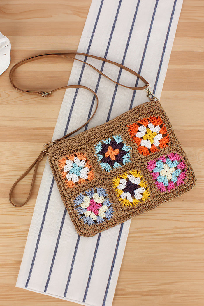 Chestnut Flower Straw Woven Single Shoulder Bag