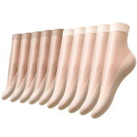 1/5/10pairs Womens Anti-Slip Socks ,Sweat Absorbing Cotton Bottom Velvet Socks, Ultrathin Breathable Summer Autumn Casual Sock