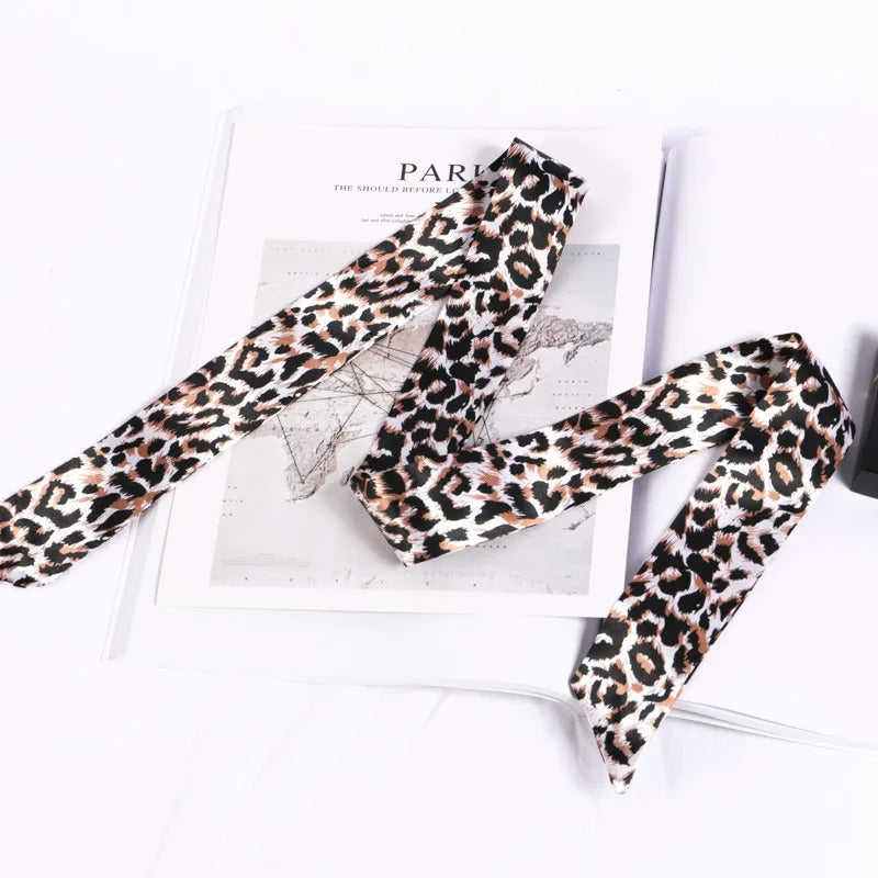 New Print Flower Small Scarf for Women Handle Bag Ribbons Brand Fashion Head Scarf Small Long Skinny Scarves Wholesale Headbands