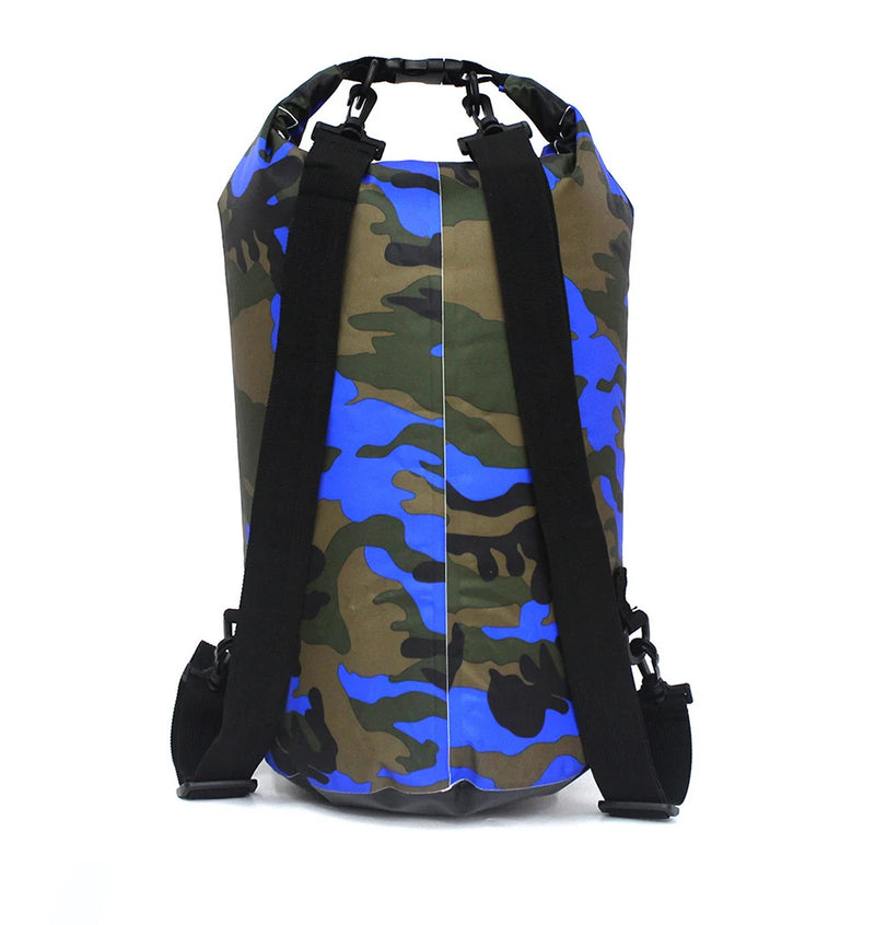 2/5/10/15/30L Outdoor Camouflage Waterproof Dry Bags Portable Rafting Diving Dry Bag Sack PVC Swimming Bags for River Trekking