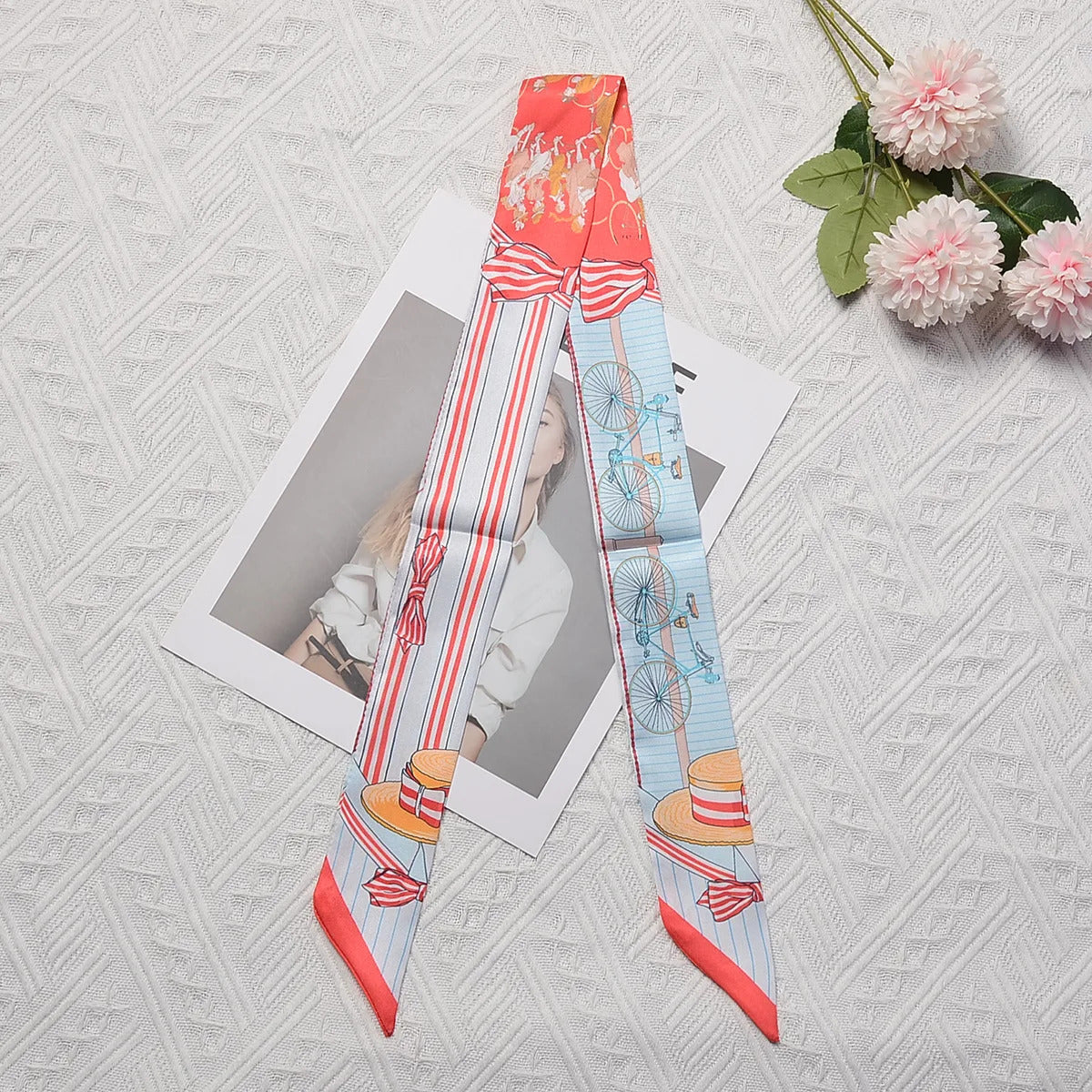 Horse Printing Bag Scarf 2024 New Small Skinny Silk Scarf Women Luxury Brand Foulard Women Tie Fashion Head Scarves For Ladies