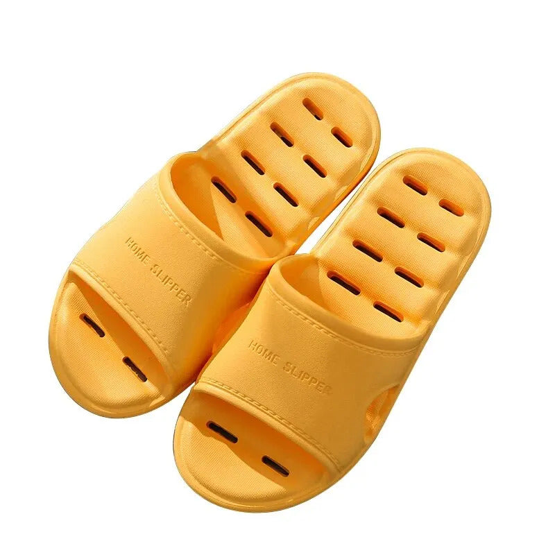 Feslishoet Unisex EVA Non Slip Soft Bottom Leaking Shower Man Woman Home Slippers Punching Bathroom Quick Drying Slipper