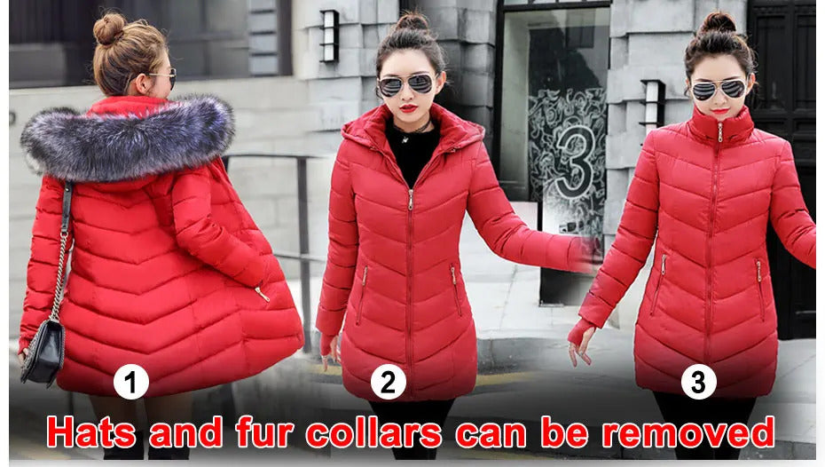 2024 New Arrival Fashion Slim Women Winter Jacket Cotton Padded Warm Thicken Ladies Coat Long Coats Parka Womens Jackets