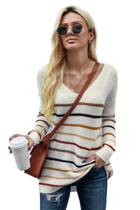 Multicolor Striped Knit Sweater