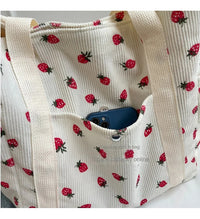 Fresh Sweet Girl Handbag Fashionable High end Corduroy Printed Shoulder Bag Leisure Shopping Commuter Women's Underarm Bag