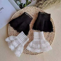 1Pair Spring Autumn Detachable Sleeve Cuffs Lace Cuffs Fake Sleeve Ruffles Elbow Sleeve Sun Protection Gloves Sweater Decorative