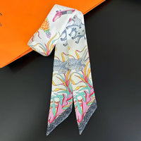 Summer New Animal Design Elephant Female Decoration Twill Long Ribbon Binding Bag Silk Ribbon Hair Belt Hot Selling Small Scarf