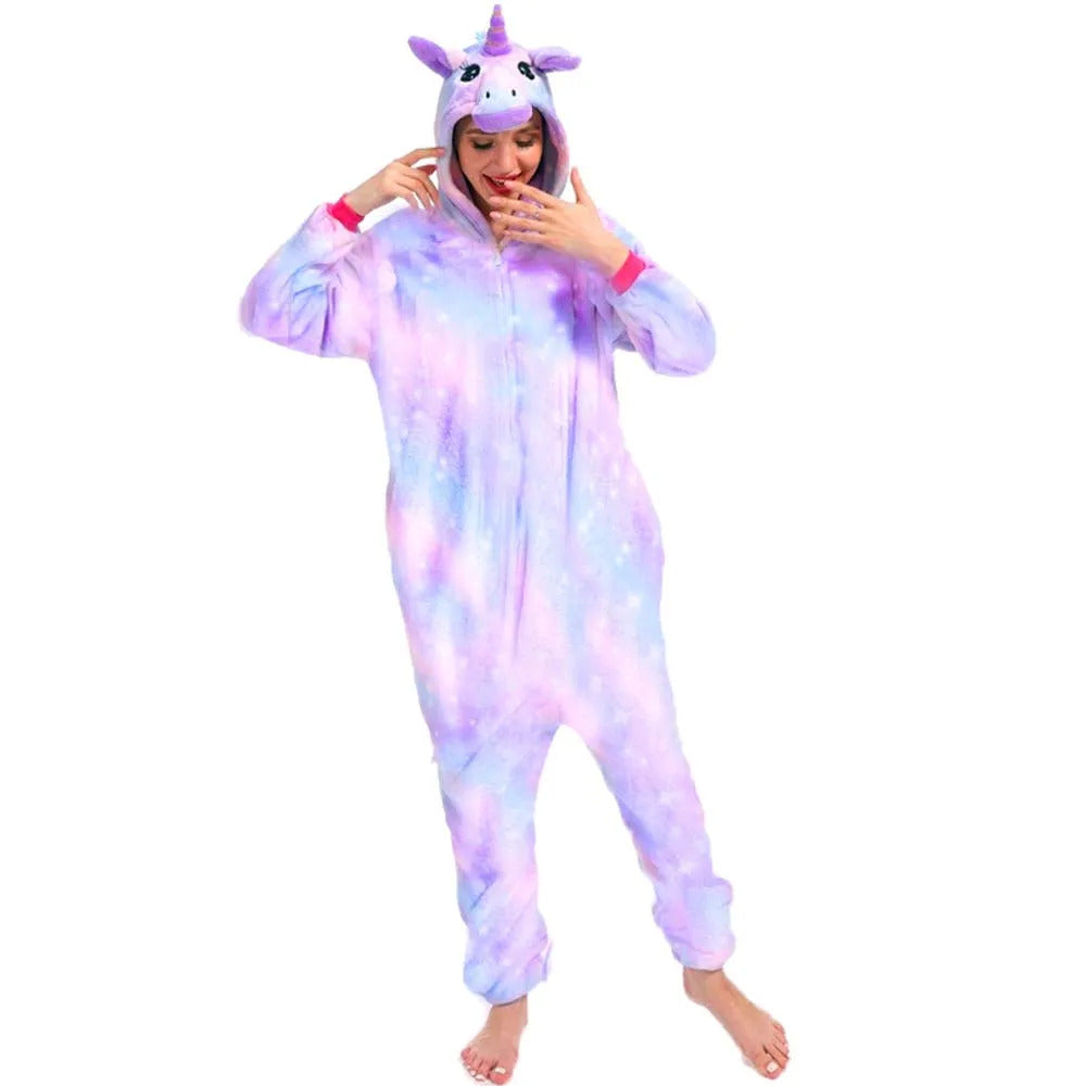 Kigurumi Fox Deer Onesies Cartoon Pajamas For Adults Women Men Animal Pyjamas Homewear Halloween Christmas Cosplay Party Costume