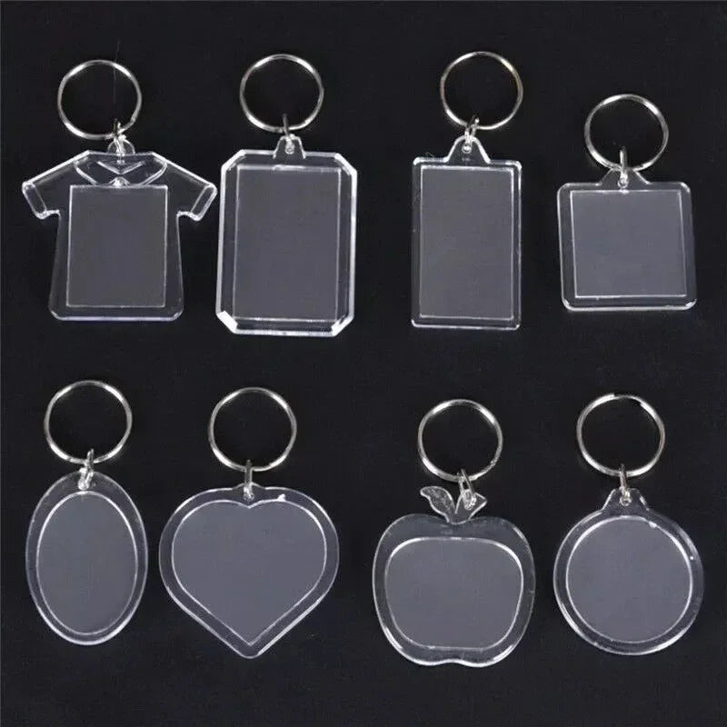 1/10pcs Transparent Photo Frame Keychain Tassels Snap-In Custom Insert Photo Acrylic Blank Keyring Clear Blank Picture Pendant