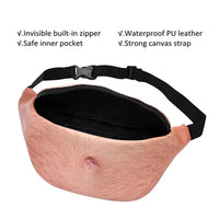 Funny Pop Dad Bod Money Belt Bag Womwn Travel Shoulder Bags Flesh Color Creative Fanny Pack Beer Fat Belly Bum Pouch Waist Bag