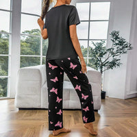 Women's Pajama Set Casual Heart print T-Shirt With Pants Sleepwear Loungewear Nightwear 2 Piece Sets Pijama Pajamas for women