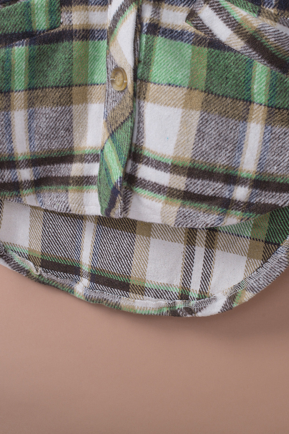 Green Plaid Shacket with Pocket