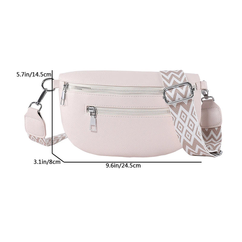 PU Leather Retro Banana Bag Women Chest Bag Waist Fanny Pack Sling Crossbody Shoulder Bag Chest Bum Belt Bag Half Moon Hobo Bag