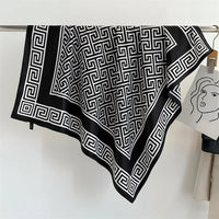 New Fashion Luxury Printing 90*90CM Women Scarf Satin Twill Square Big Shawl Elegant Headscarf Beach Sun Protection Bandana