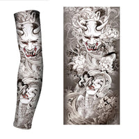 1PCS 2024 New Men Long Fake Warmers Summer Tattoo Sleeves Sun Protection Cover Outdoor Gloves Driving Ice Silk Arm Sleeves Women