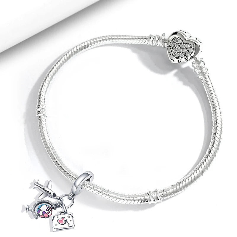 Fit Pandora 925 Original Bracelets Love Heart Flower Four Leaf Clover Turtle 925 Silver Charms Beads DIY Birthday Jewelry Gift