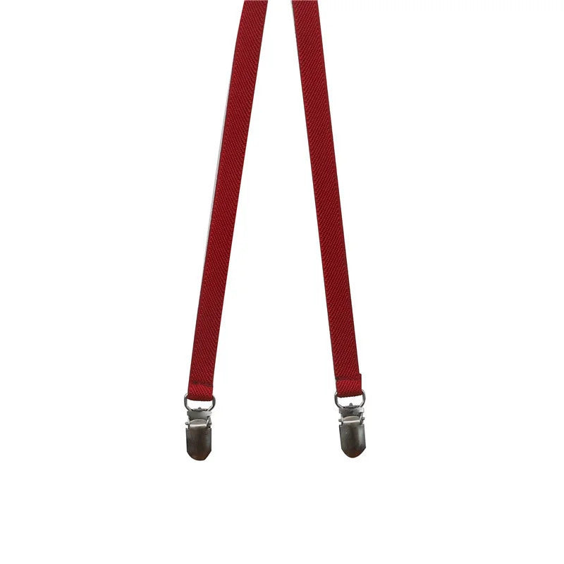 1cm Skinny Suspenders Women Mens Unisex Slim Thin Trouser Straps Adjustable Braces Clip-on Pants Suspenders Belt