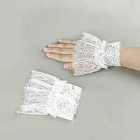 1Pair Detachable Fake Sleeves Spring Autumn Wild Sweater Decorative Sleeves Lace Ruffles Elbow Sleeve Cuff universal Fake Cuff