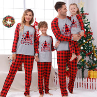 Christmas Pajamas for Couple/family Santa Tree Plaid Print Sleepwear Women Men Kids Matching Clothes Soft Loose Homewear Costume