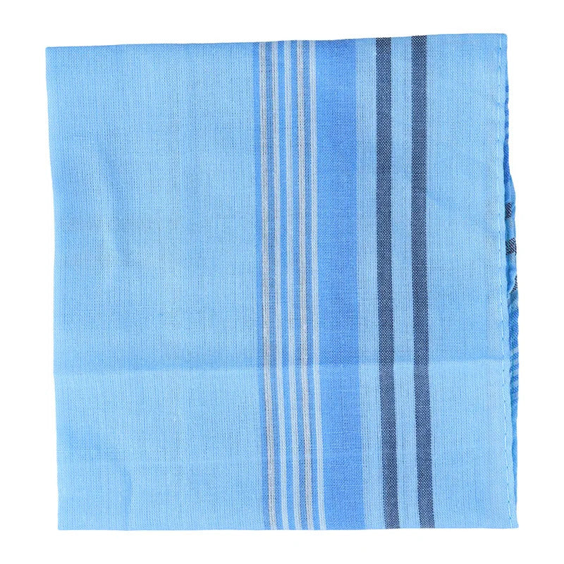 12Pcs Classic Square Plaid Stripe Men Handkerchiefs Pocket Cotton Towel Wedding Party Business Casual Handkerchiefs Chest Scarf