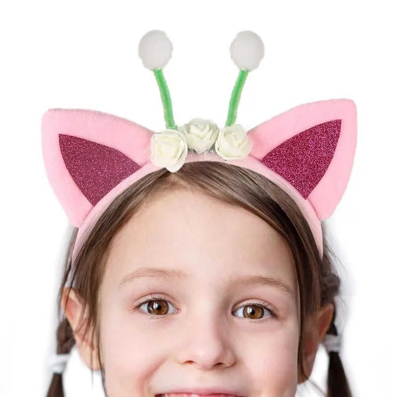 Gabby Dollhouse Headband Lovely Kitten Cat Ears Plush Hair Hoop Cosplay Anime Character Hairband Girl Halloween Christmas Gift