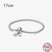 2024Hot Sale Heart Zircon Snake Chain Charm Beads Bracelet Women 925 Silver Original Pendant Bead DIY Jewelry Fine Festival Gift