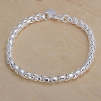 Hot 925 Sterling Silver Cute Buckle Side Chain Solid Bracelet for Women Men Charm Party Gift Wedding Fashion Jewelry