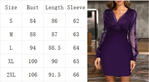 Sexy V-Neck See Through Long Sleeve Dress Women Spring Autumn Party Mini Dresses vestidos cortos