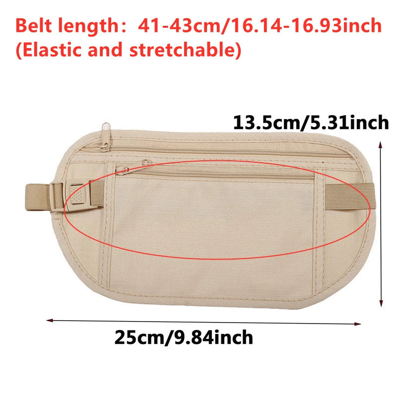 Sport Running Wais Bag Invisible Travel Waist Packs Pouch For Passport Money Belt Bag Hidden Security Wallet Gift Pack Money Bag