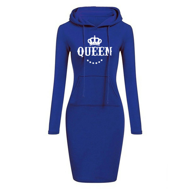 Women's Slim Hoodie Dress Dress Casual Knee Skirt Hoodie High Quality Hooded Sweatshirt Casual Women's Queen Hoodie Skirt