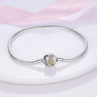 Silver Plated Stars Heart Shape Butterflies Clover Clasp Bracelet for Women Fit Original Charms Beads DIY Making Gift