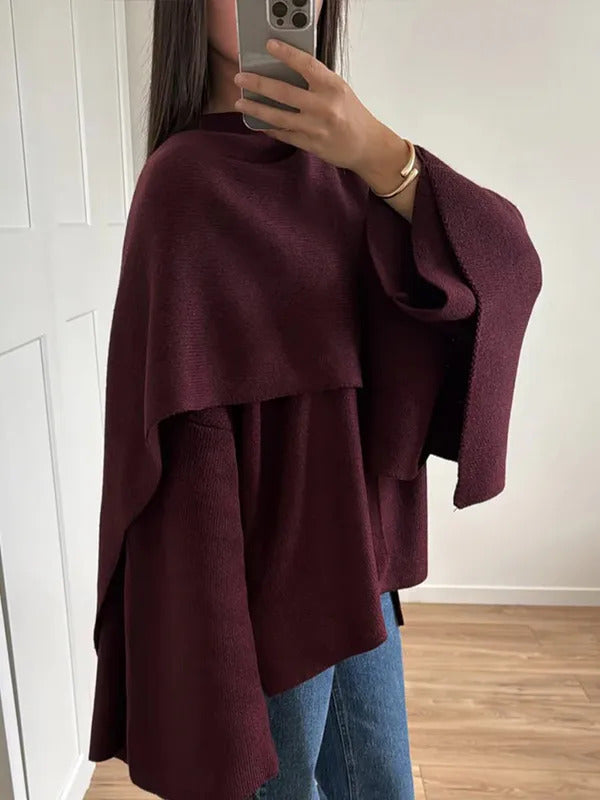 2024 Burgundy Red Elegant Scarf Collar Woolen Overcoat Women Fashion Long Sleeved Lace Up Oversized Jacket Female Chic Outerwear