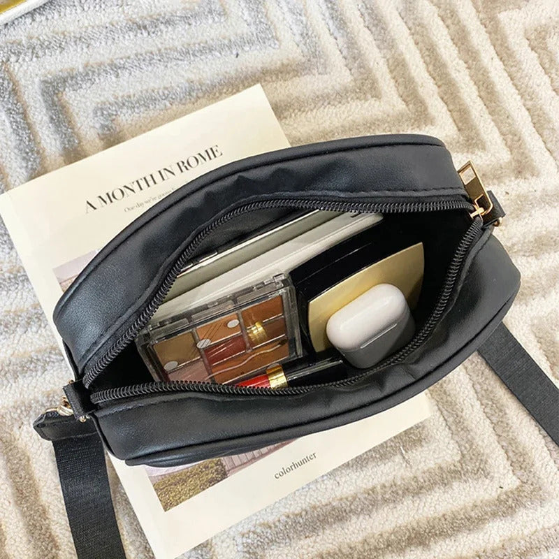 Fashion Women's Small Crossbody Bag PU Leather Messenger Bags Zipper Handbags Luxury Designer Purse Summer Travel Bag for Female