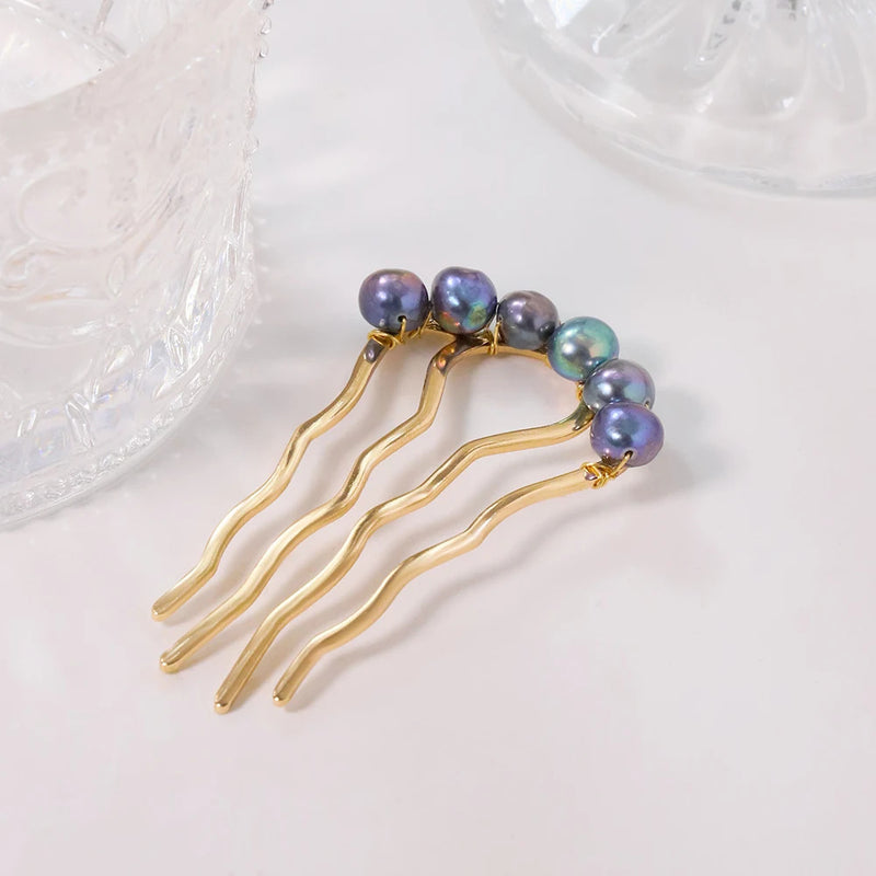 Natural Pearl Retro Hair Accessories Women Luxury Jewelry Hair Clips 2024 Flamenco Combs For Hair Girls Hair Pin Gift Gh0110