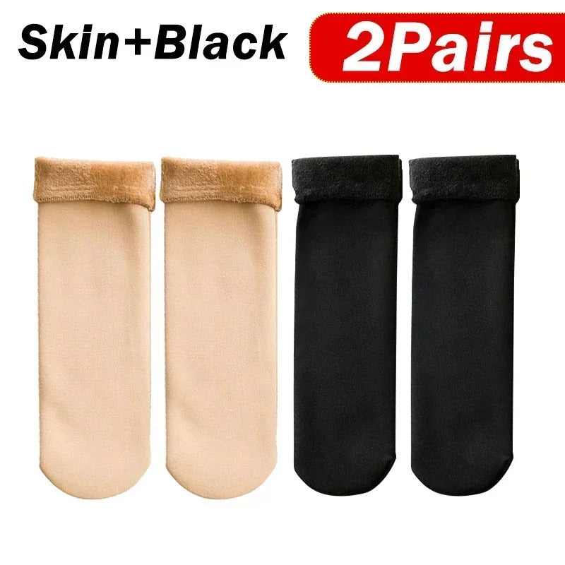 5Pair New Women Winter Thicken Warm Short Socks Thermal Cashmere Wool Socks Nylon Snow Velvet Boots Home Floor Calcetines Mujer