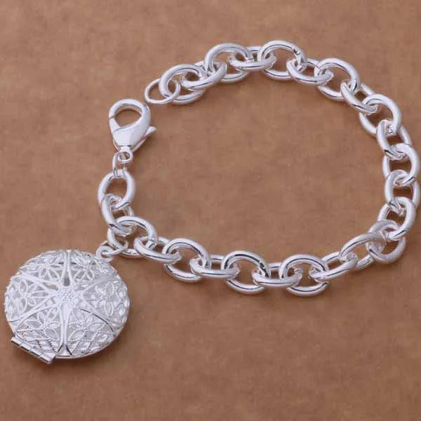 925 Sterling Silver Rose Flowe Bracelet Nice Snake Chain High Quality For Women Men Fashion Jewelry Wedding Engagement Party